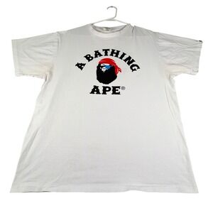A Bathing Ape BAPE Pirate Ape Head Graphic T-Shirt White Mens XL
